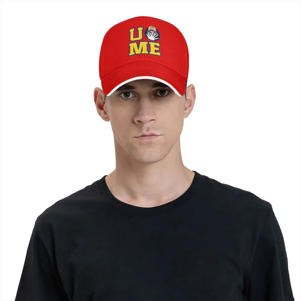 Yellow Wrestling john Cena White Custom Baseball Caps