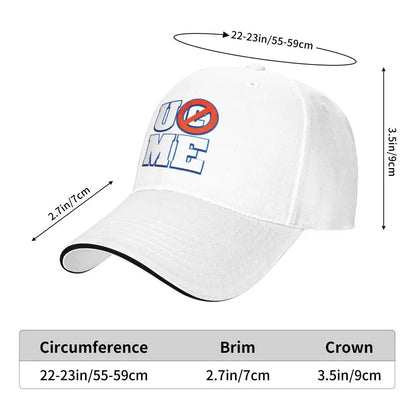 Yellow Wrestling john Cena White Custom Baseball Caps