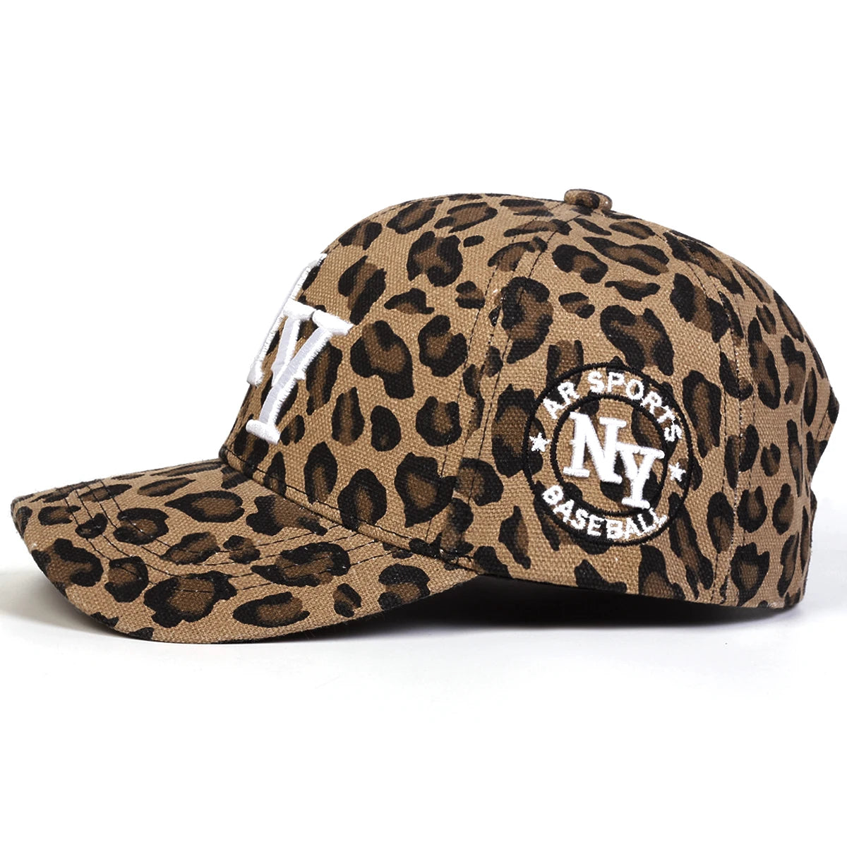 Unisex Letter Embroidery Leopard Print Baseball Caps