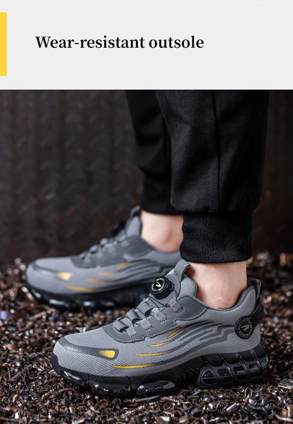 Rotary Buckle Work Sneakers Steel Toe Shoes