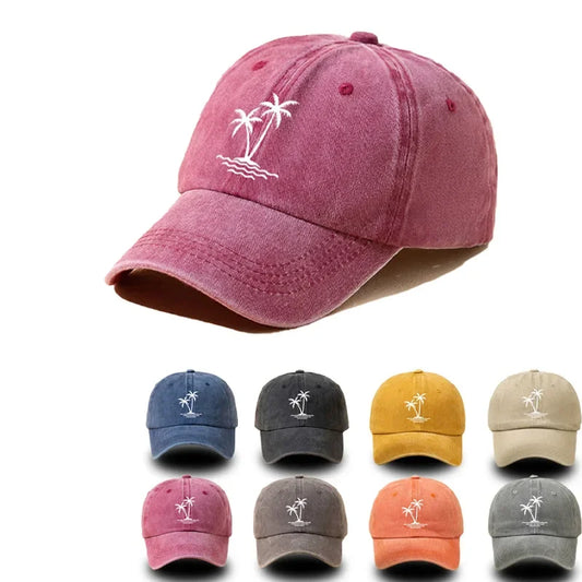 Vintage Palm Tree Print Design Baseball Cap