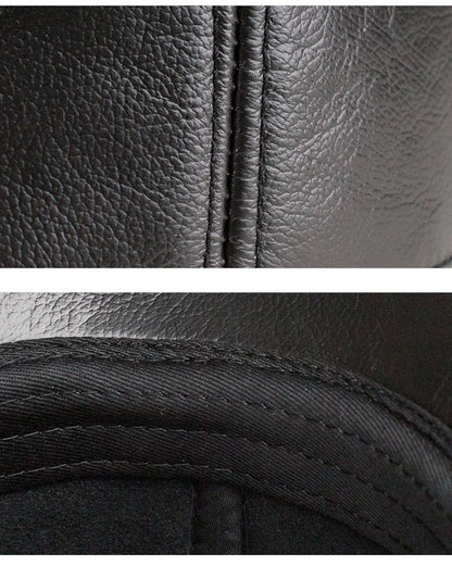 Spring genuine leather baseball cap