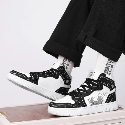 Sneakers Men High-top Flat Leather Shoes