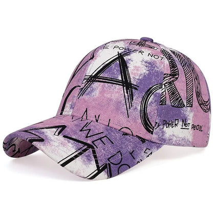 Unisex Letter Graffiti Printing Tie Dye Baseball Caps