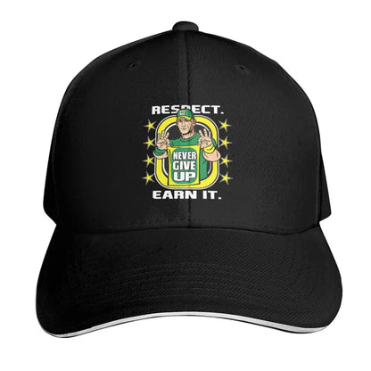 Yellow Wrestling john Cena White Custom Baseball Caps