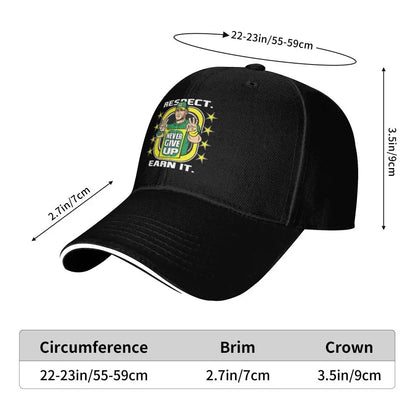 Yellow Wrestling john Cena White Custom Baseball Caps