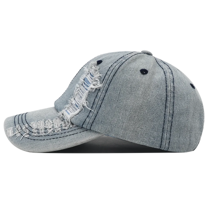 2025 New Solid Color Ripped Baseball Cap