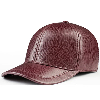 Spring genuine leather baseball cap