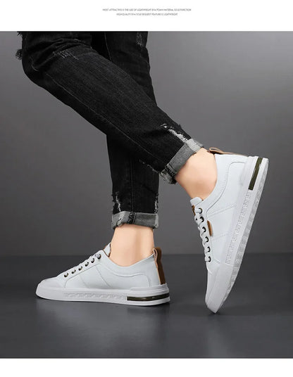 Men's Sporty Casual Leather Panel Shoes