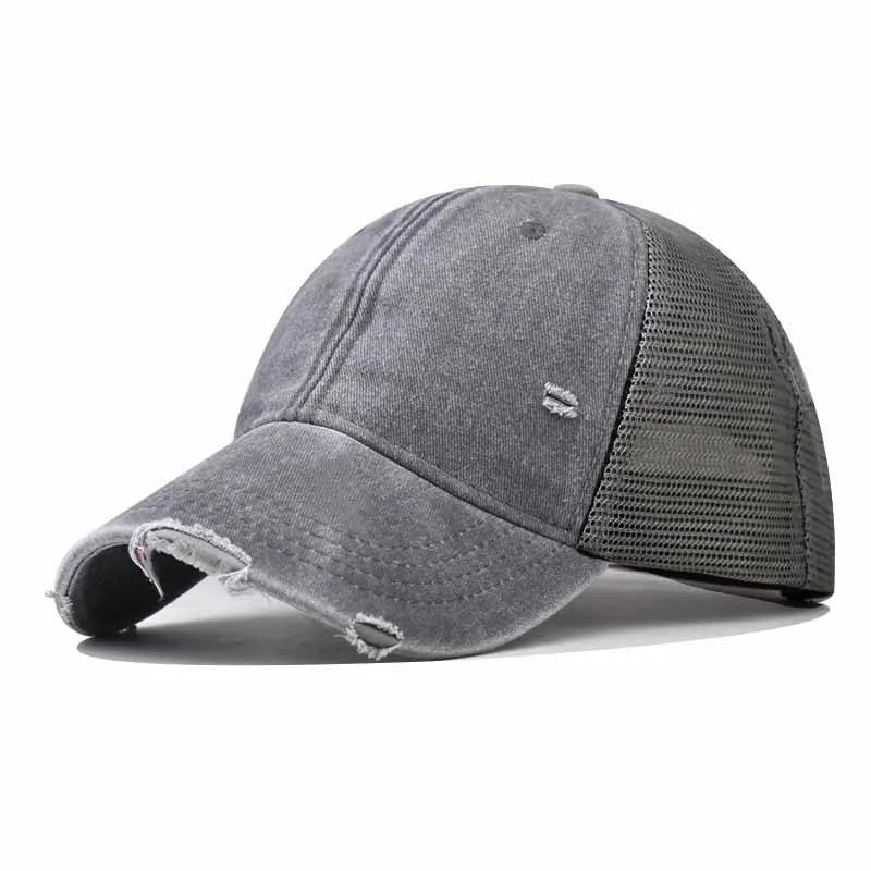 Washed Cotton Mesh Breathable Baseball Cap