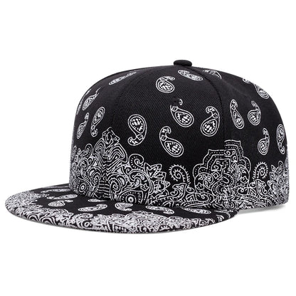 2024 New Fashion Flower Printing Snapback Cap