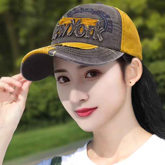 Vintage NEW YORK Embroidered Water Washed Baseball Cap