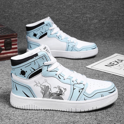 Sneakers Men High-top Flat Leather Shoes