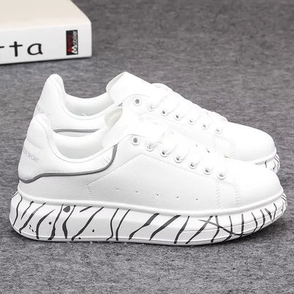 leisure thick-soled women's white shoes
