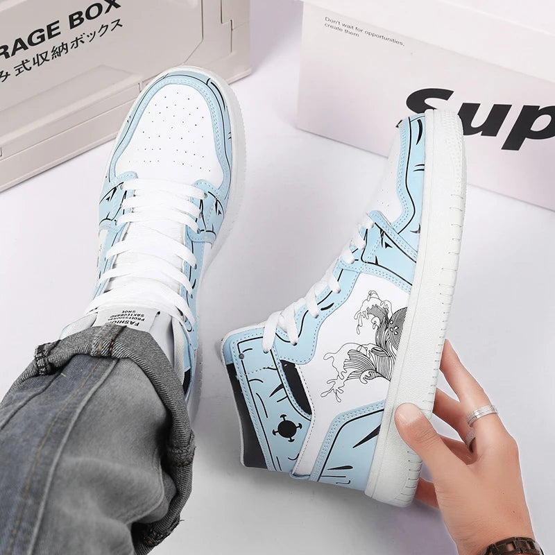 Sneakers Men High-top Flat Leather Shoes