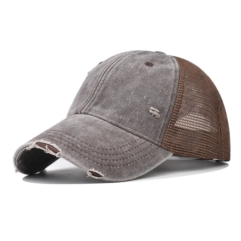 Washed Cotton Mesh Breathable Baseball Cap