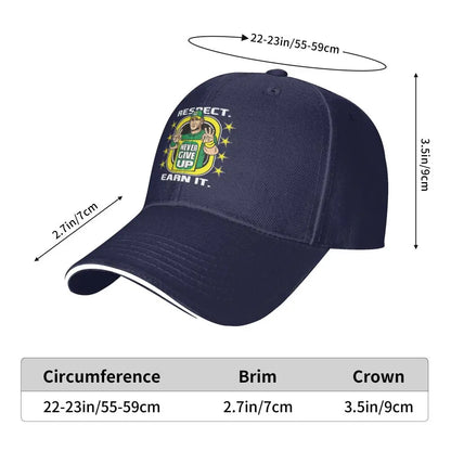 Yellow Wrestling john Cena White Custom Baseball Caps