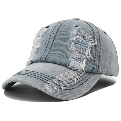 2025 New Solid Color Ripped Baseball Cap