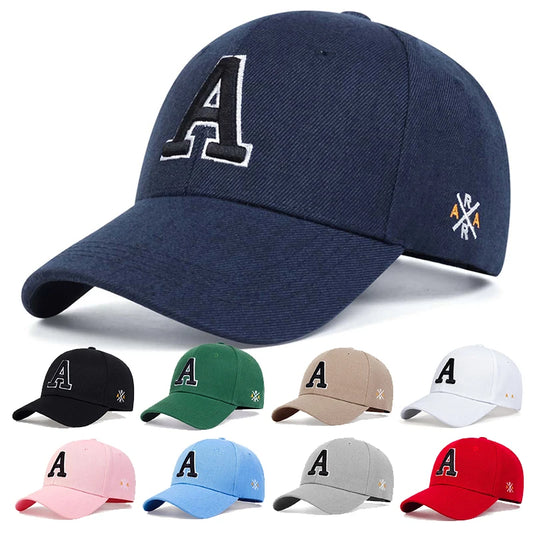 Letter Side A Embroidery Baseball Caps