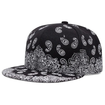 2024 New Fashion Flower Printing Snapback Cap