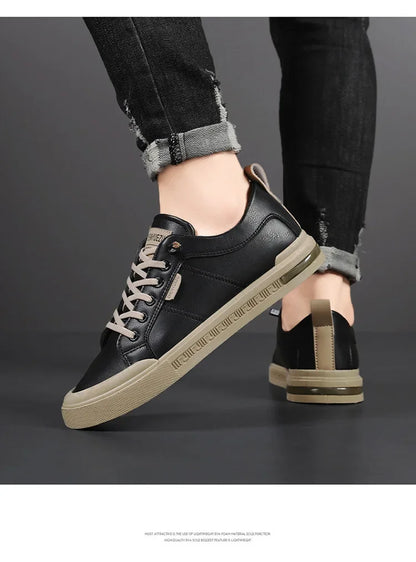 Men's Sporty Casual Leather Panel Shoes