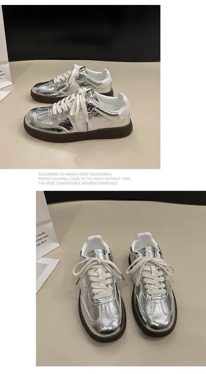 Women Leather Outdoor Walking Sneakers