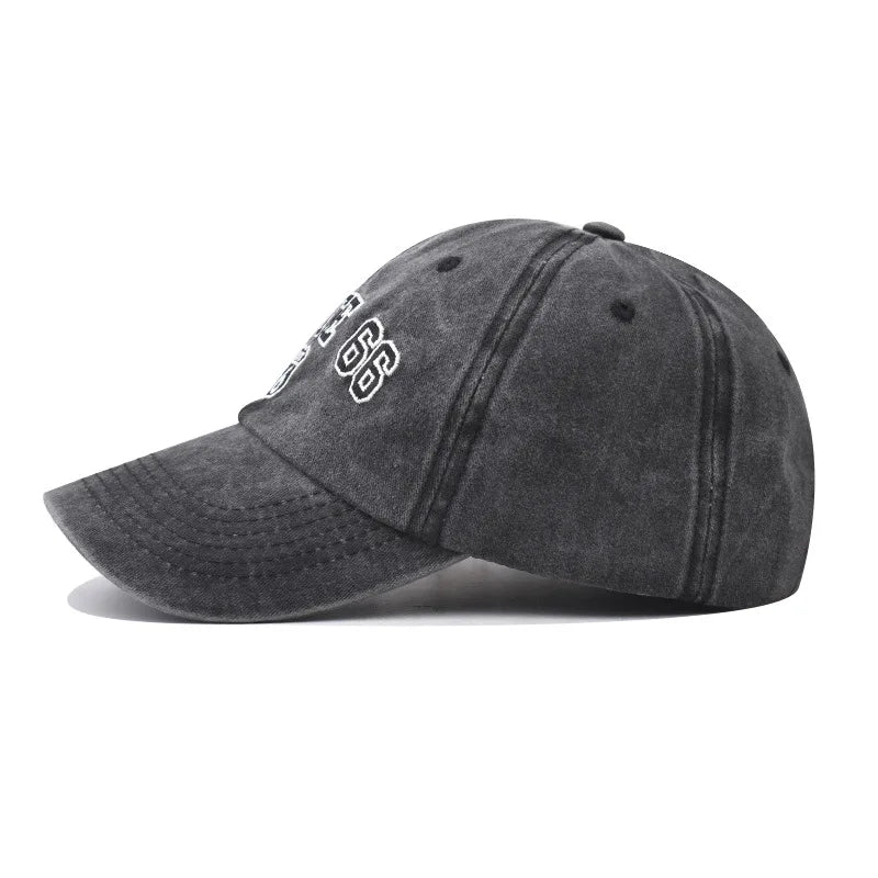 Baseball Cap Washed Cotton Letter ROUTE 66 Embroidery