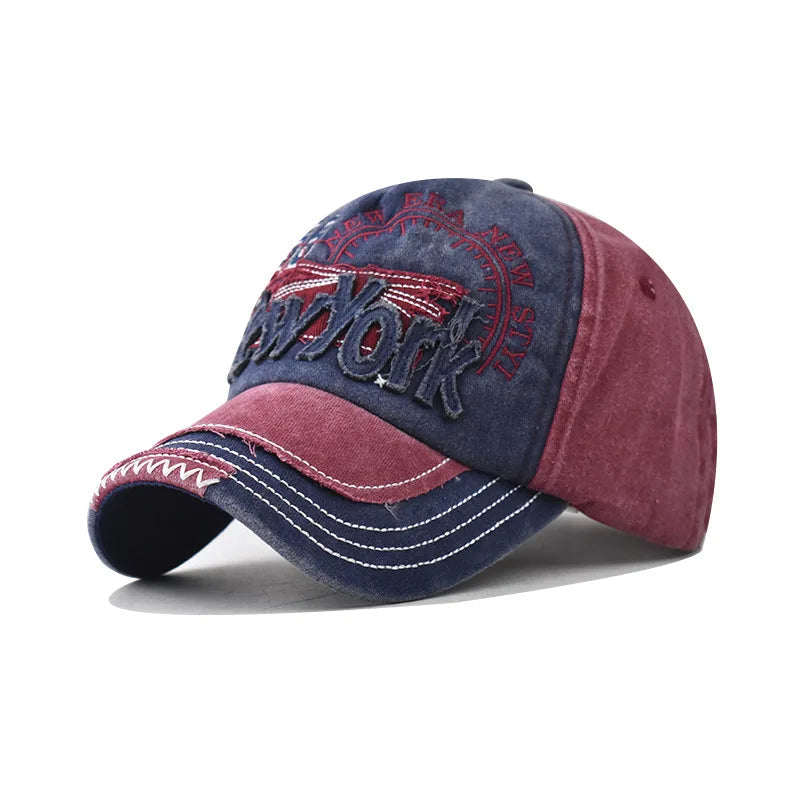 Vintage NEW YORK Embroidered Water Washed Baseball Cap