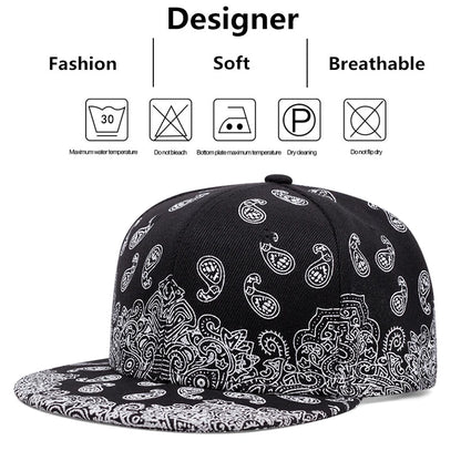 2024 New Fashion Flower Printing Snapback Cap