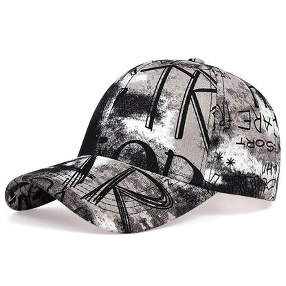 Unisex Letter Graffiti Printing Tie Dye Baseball Caps
