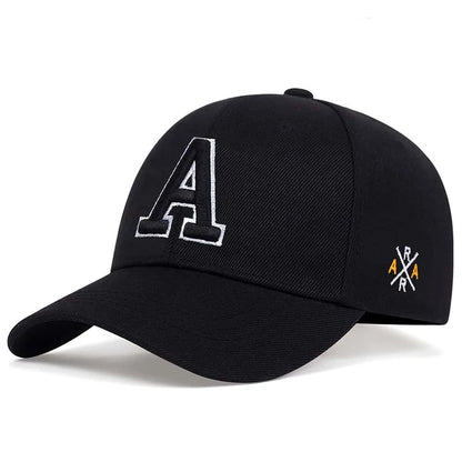 Unisex A Letter Side AR Embroidery Baseball Caps