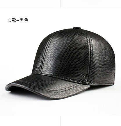 Spring genuine leather baseball cap