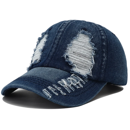 2025 New Solid Color Ripped Baseball Cap