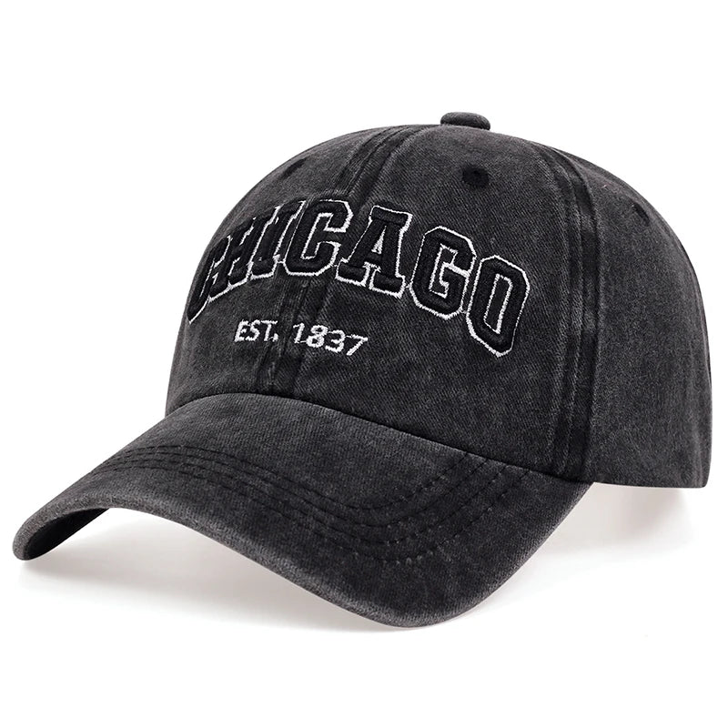 2025 New Korean Chicago Embroidery Baseball Cap