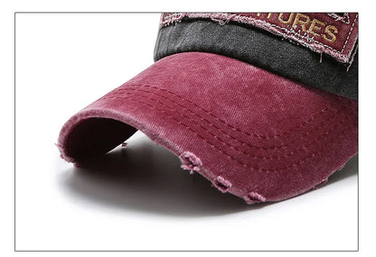 Korean version washed letters spring  denim baseball cap