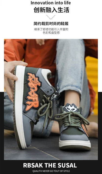 Men's Casual Sneakers Fashion High Top Shoes