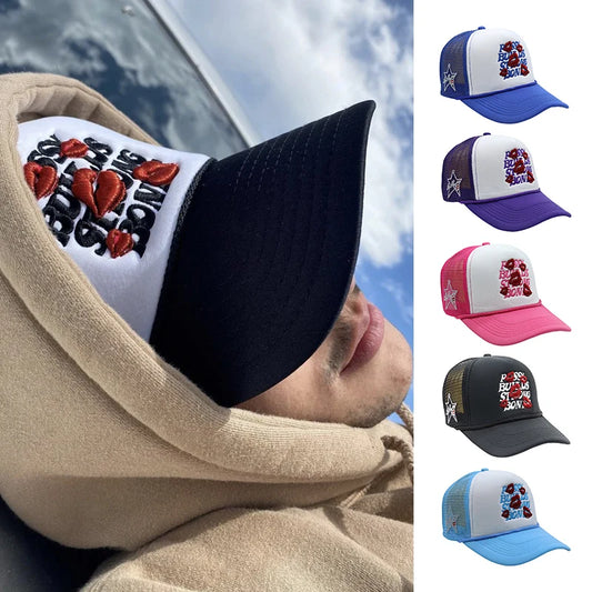 American Style Letters Lip Embroidered Baseball Hats