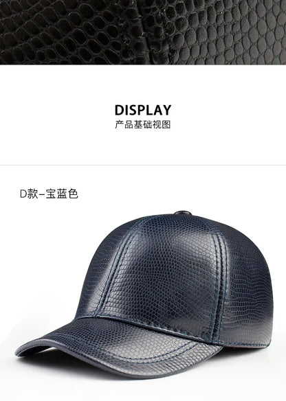 Spring genuine leather baseball cap
