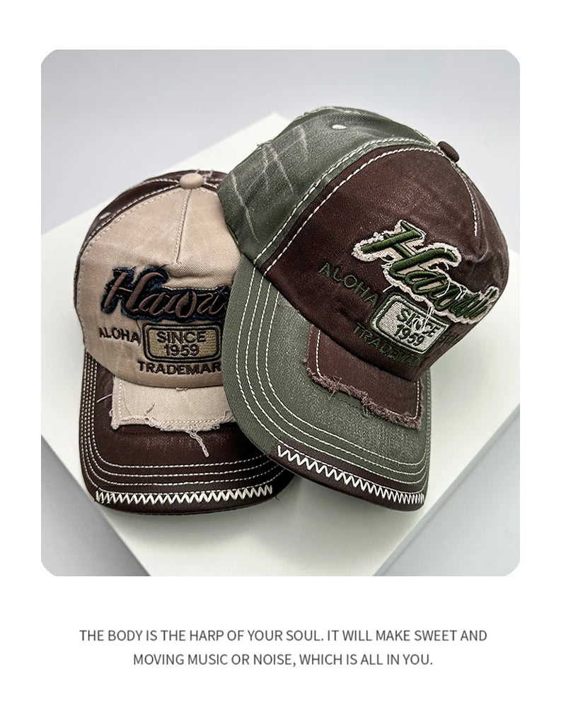 Korean Vintage Washing Men Women Baseball Hats
