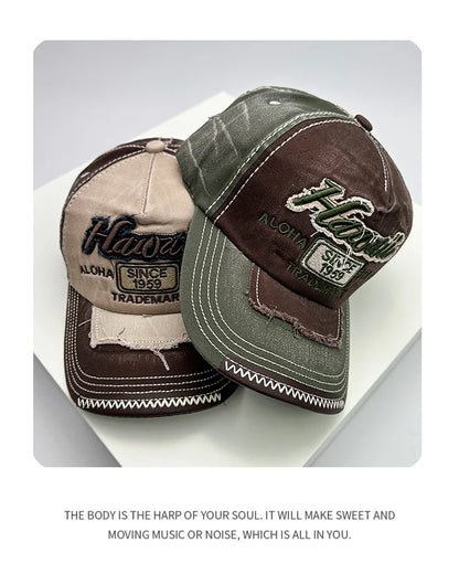 Korean Vintage Washing Men Women Baseball Hats