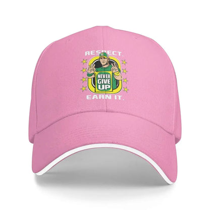 Yellow Wrestling john Cena White Custom Baseball Caps
