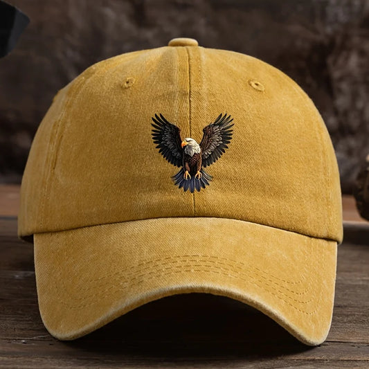 A winged eagle print baseball cap