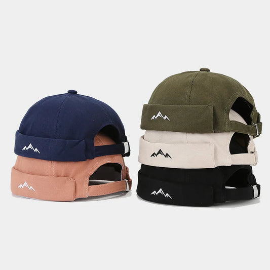 New INS Style Mountain Embroidery Vintage Round Top Hip-Hop Hat