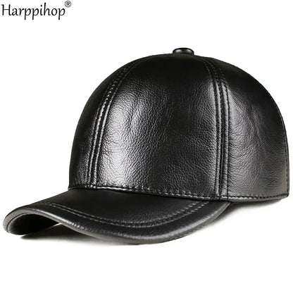 Spring genuine leather baseball cap