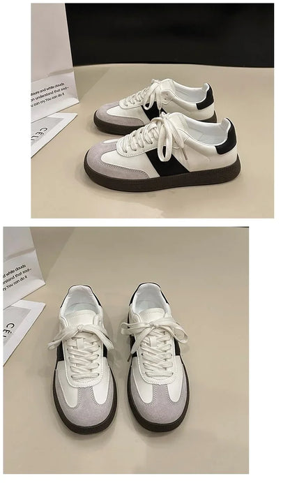 Women Leather Outdoor Walking Sneakers