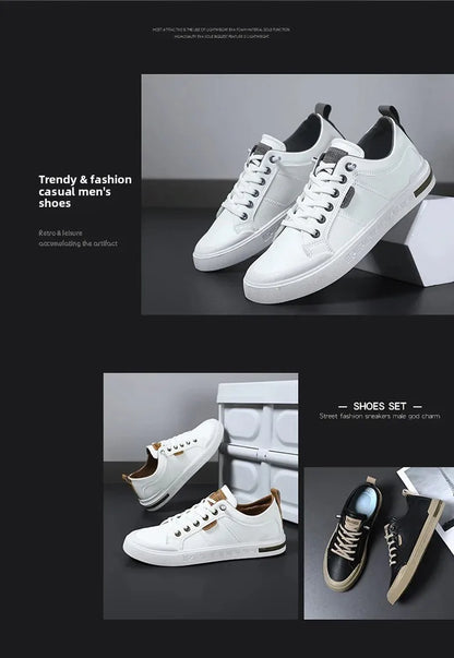 Men's Sporty Casual Leather Panel Shoes