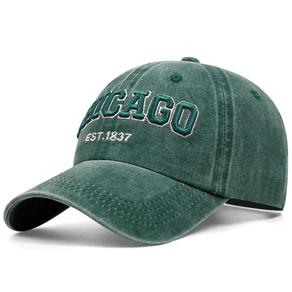 2025 New Korean Chicago Embroidery Baseball Cap