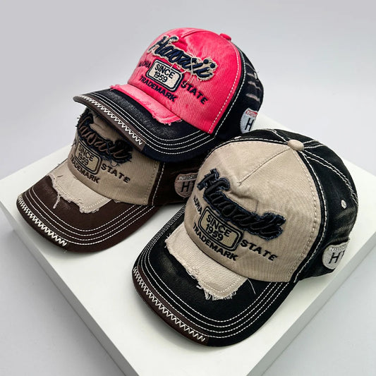 Korean Vintage Washing Men Women Baseball Hats