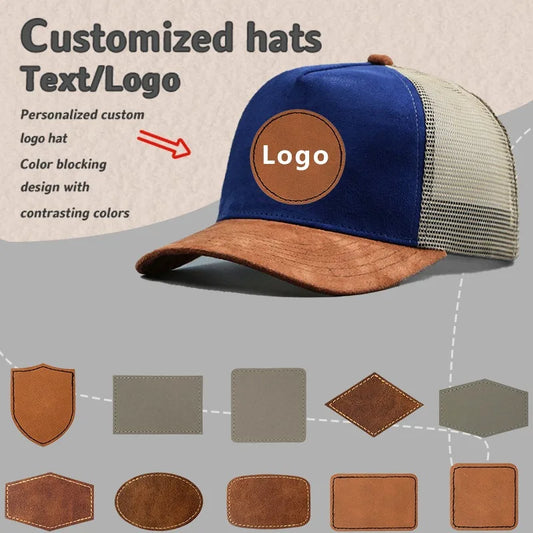 Leather Label Custom Logo Five-panel Suede Baseball Cap