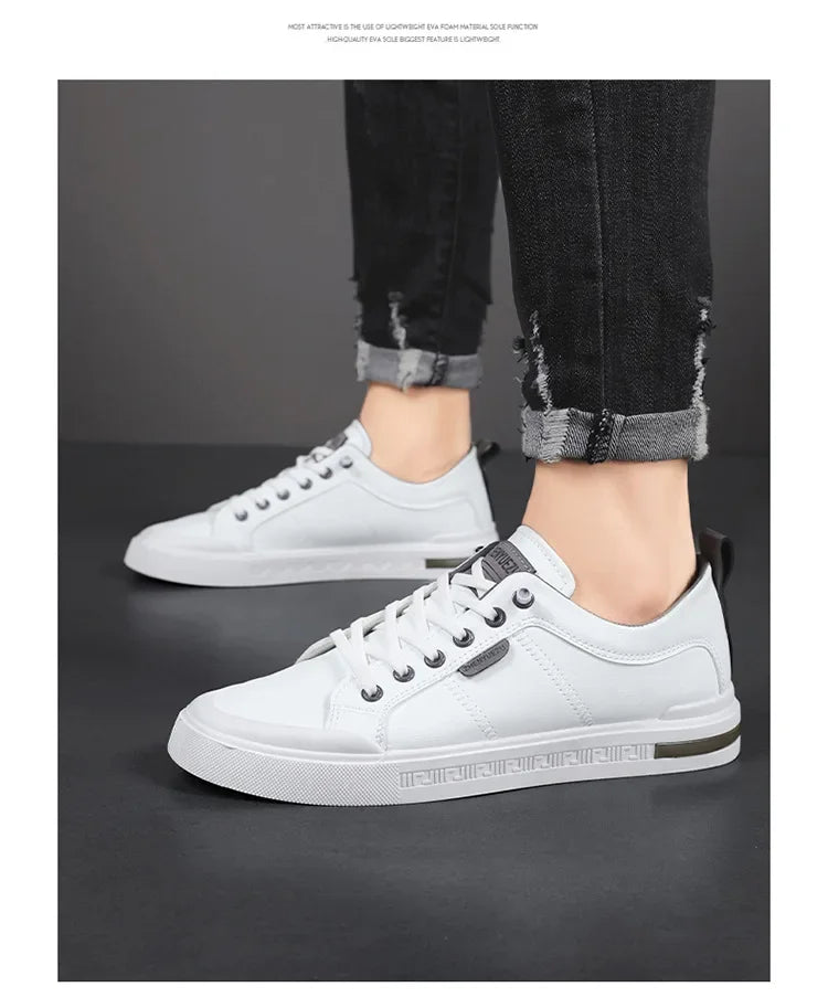 Men's Sporty Casual Leather Panel Shoes